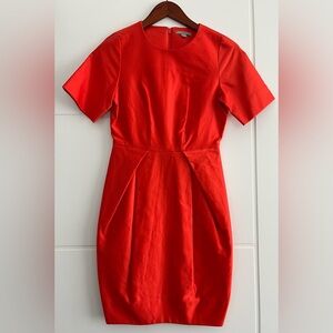 COS structured short sleeve red dress size 2